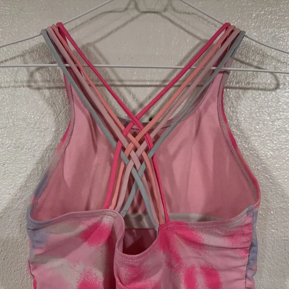 Justice Swimsuit Girls Large 12/14 One Piece Cali Vibes Bathing Suit Tie Dye